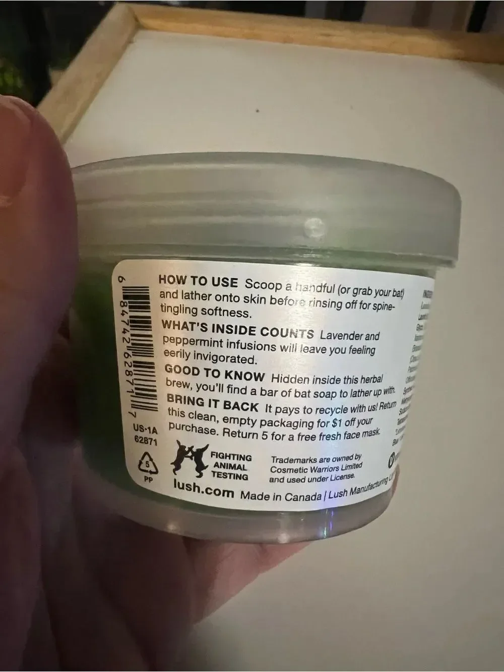 Lush Toil and Trouble Shower Slime - 3.5 oz Never Used Smells Amazing